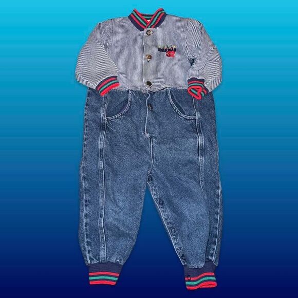 Vintage Mufflings 1 PC Denim All Star Outfit Size 2T - Picture 1 of 5